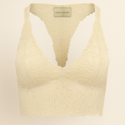 Women’s Lace Bralette in Light Beige | Soft Comfortable Bralette with Removable Cups