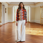 Women’s Colourful Summer Jumper with Print | Lightweight Trendy Knit for Everyday Wear